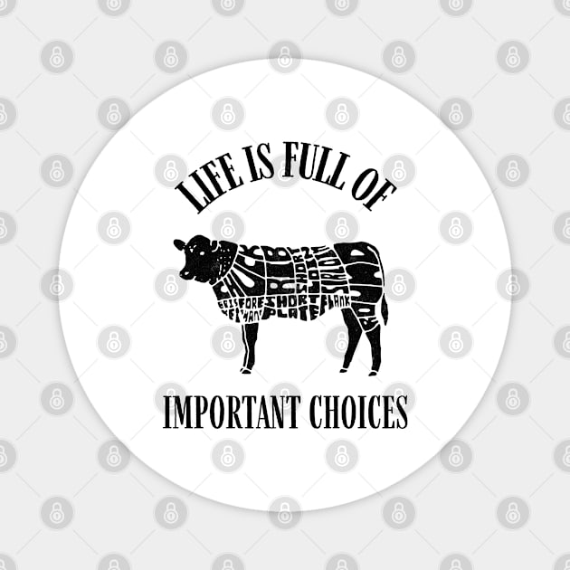 Life Is Full of Important Beef Cut Choices Magnet by kroegerjoy